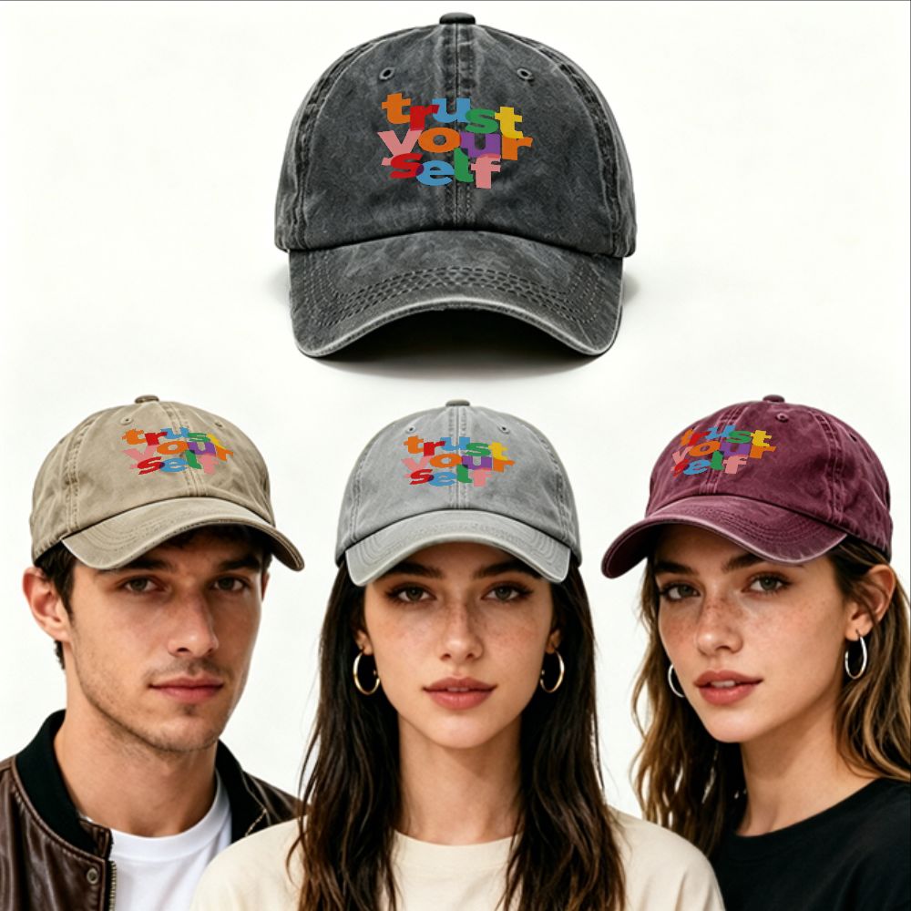 Outdoor Adventure Festival - 1pc Retro Washed Distressed Baseball Cap