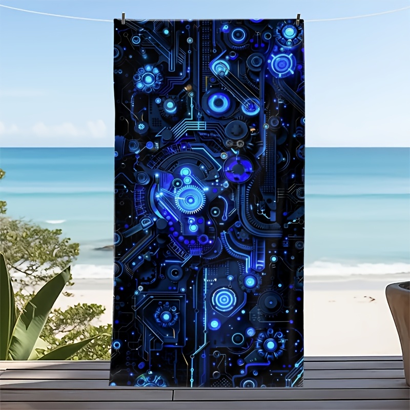 Outdoor Adventure Festival - Trending Neon Glow Print Towel Lightweight