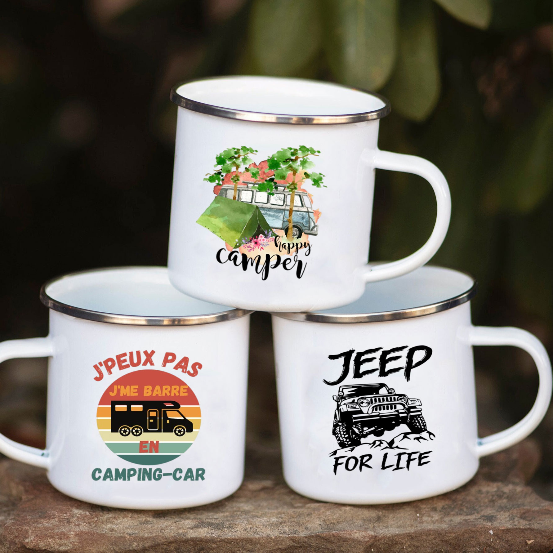 Outdoor Adventure Festival - Camping Car Enamel Mug Adventure Together