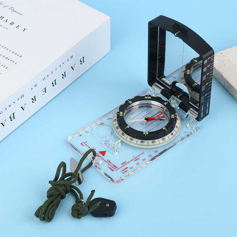 Map Compass Orienteering - Random Color Adjustable Aiming Compass Mirror