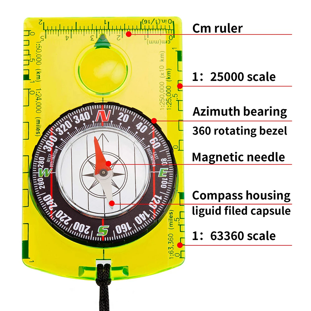 Waterproof Compass Outdoor Gad - Map Compass Orienteering recension och pris