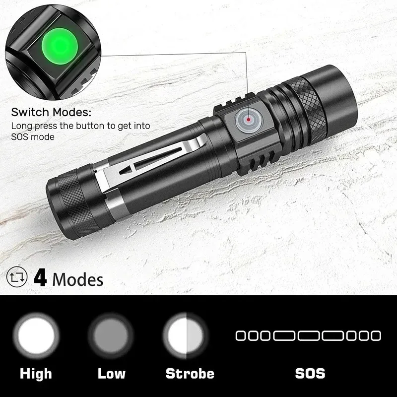 Rechargeable T6 Handheld Flash - Outdoor Adventure Travel recension och pris