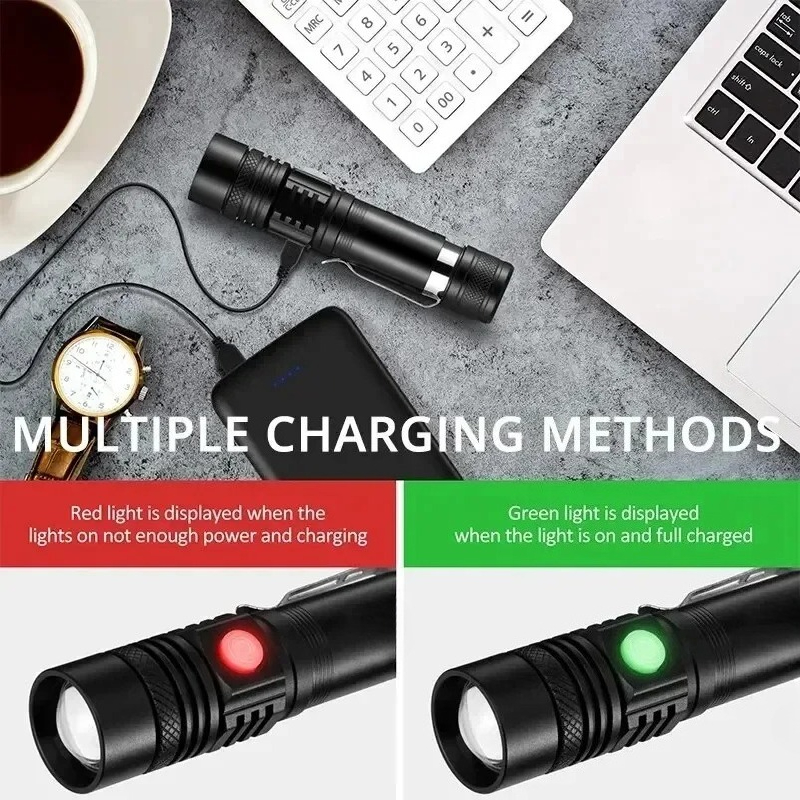 Rechargeable T6 Handheld Flash - Outdoor Adventure Travel recension och pris