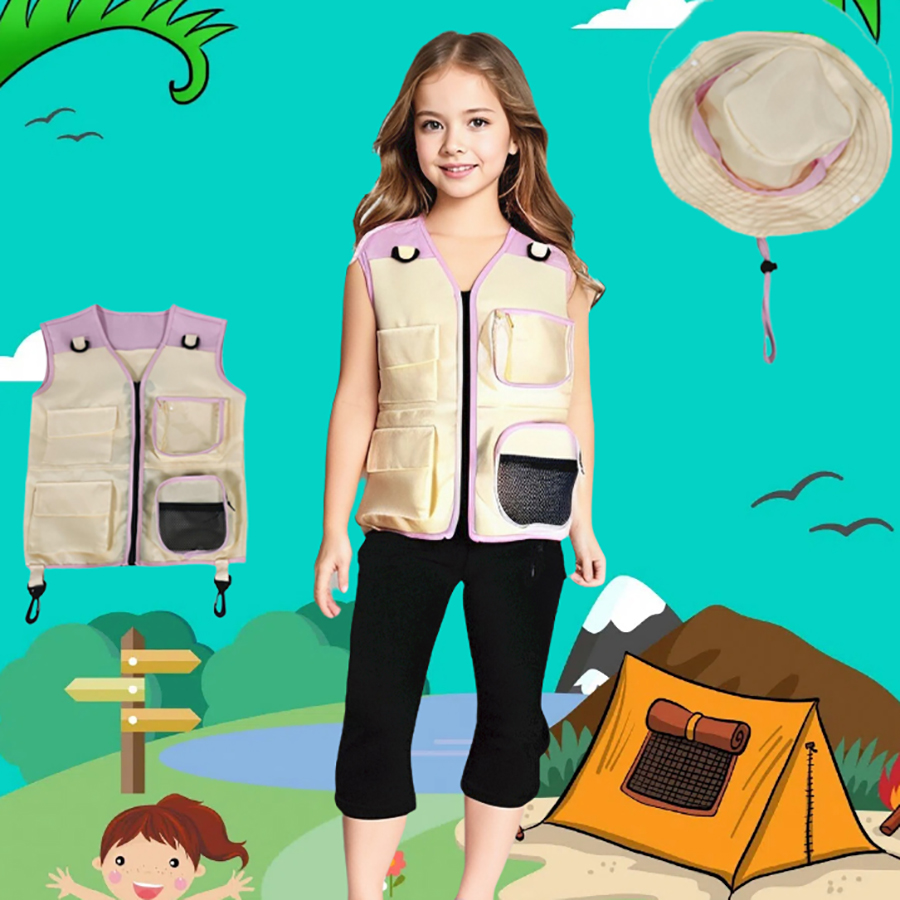 Children Explorer Vest Hat Sui - Outdoor Adventure Kids Party recension och pris