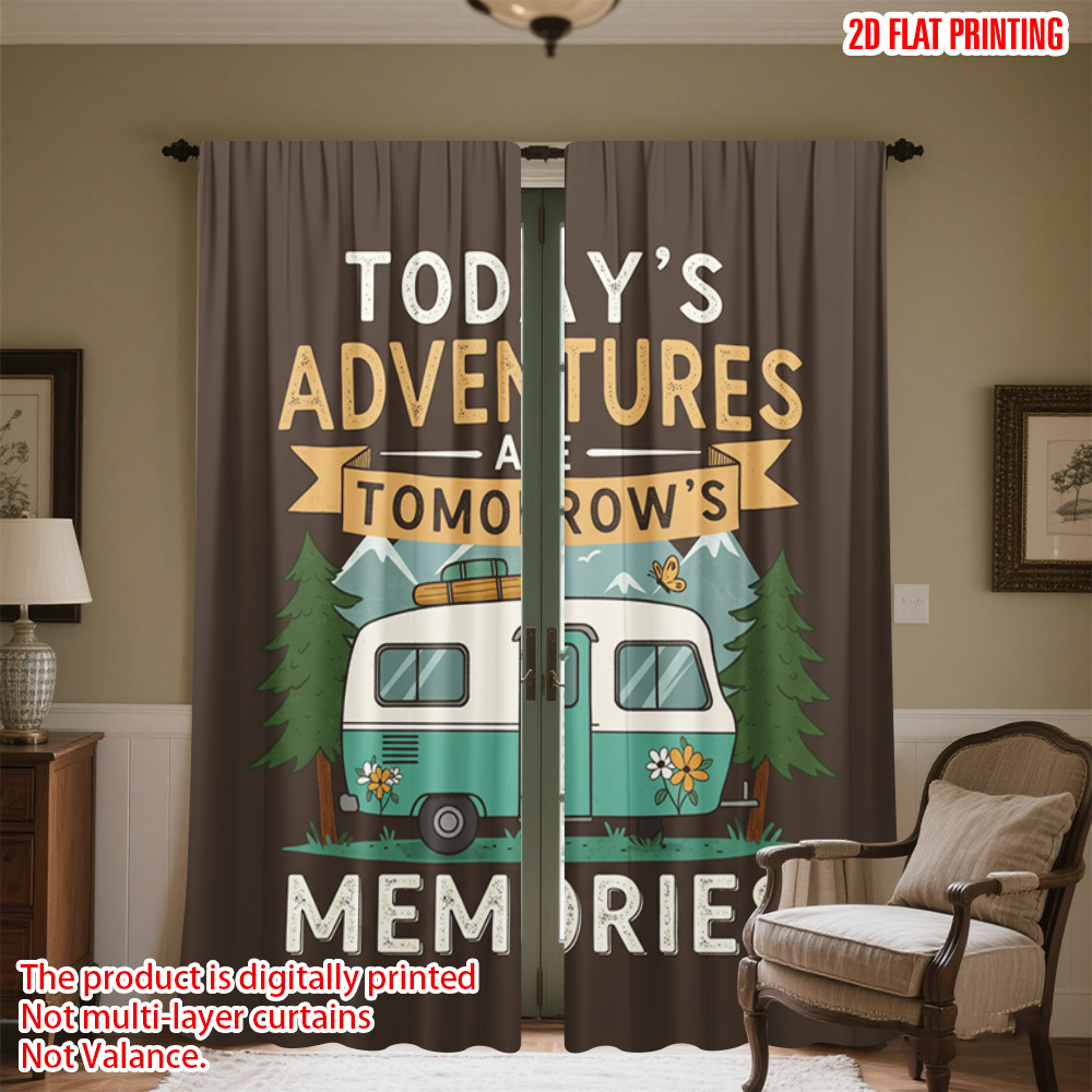 2pcs 2D flat printing Curtain  - Outdoor Adventure Festival recension och pris
