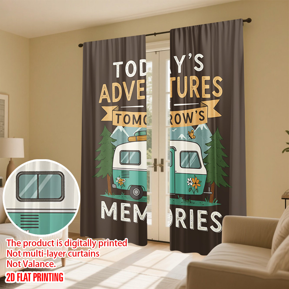 2pcs 2D flat printing Curtain  - Outdoor Adventure Festival recension och pris