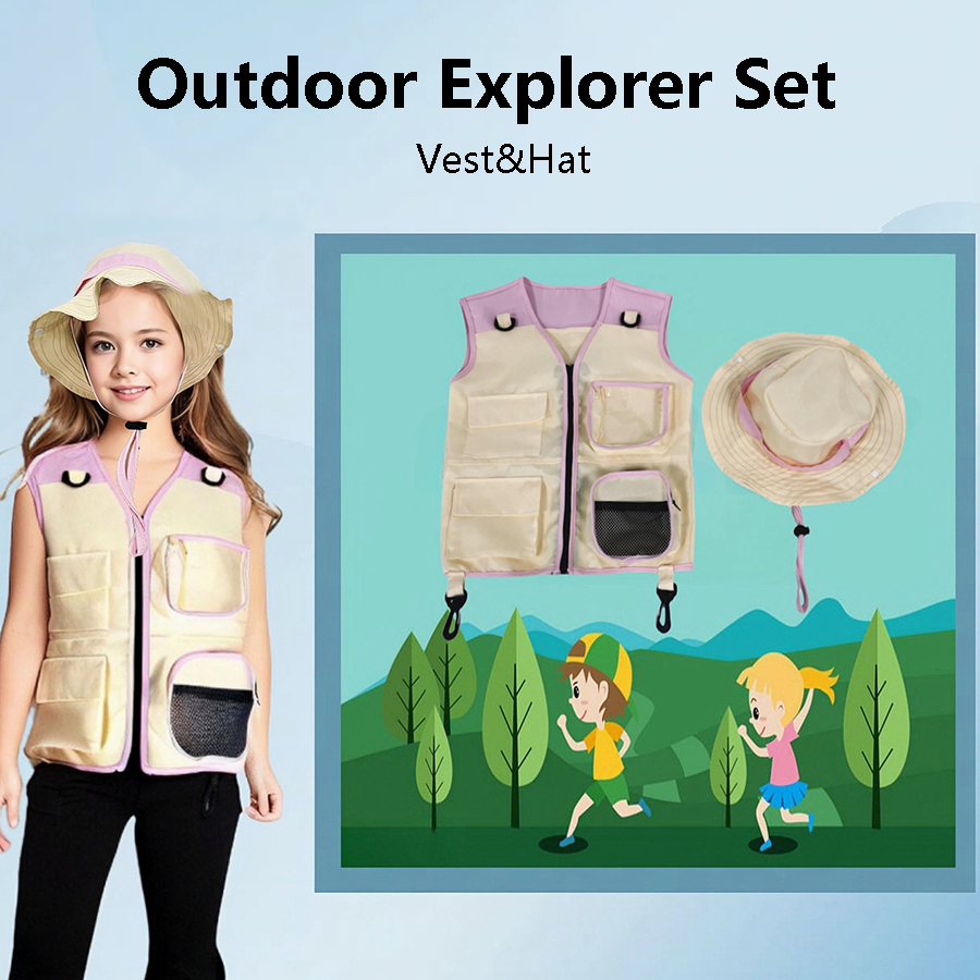 Children Explorer Vest Hat Sui - Outdoor Adventure Kids Party recension och pris