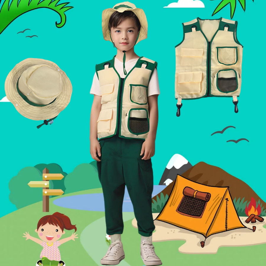 Kids Camping Explorer Vest Hat - Outdoor Adventure Kids Party recension och pris